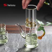 茶壶泡茶家用玻璃功夫普洱过滤茶水分离红双耳杯套装茶具单冲茶器