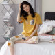 Pajamas Women's Summer Cotton Short-sleeved Cropped Pants Thin Cotton High-end Casual Home Wear suit Outer Wear