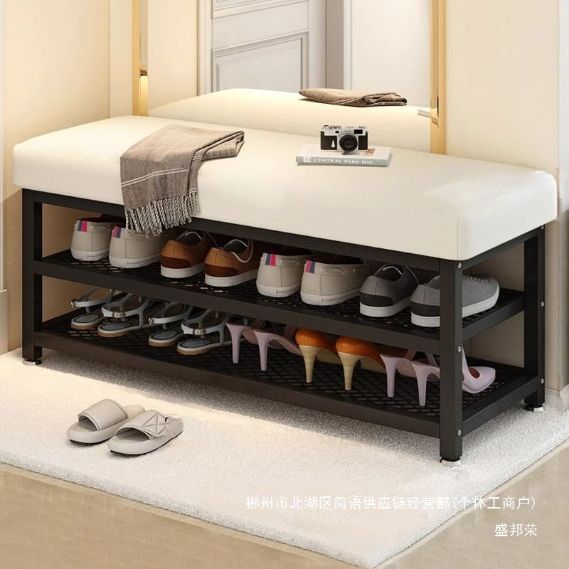 Fábrica directa taburete de zapatos de puerta doméstica taburete de asiento integrado porta porta porta de zapatos lujosa sensación ligera en la puerta image 2