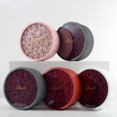 圓形開窗透明禮盒水果鮮花包裝盒防水大號抱抱桶玫瑰花盒兩件套