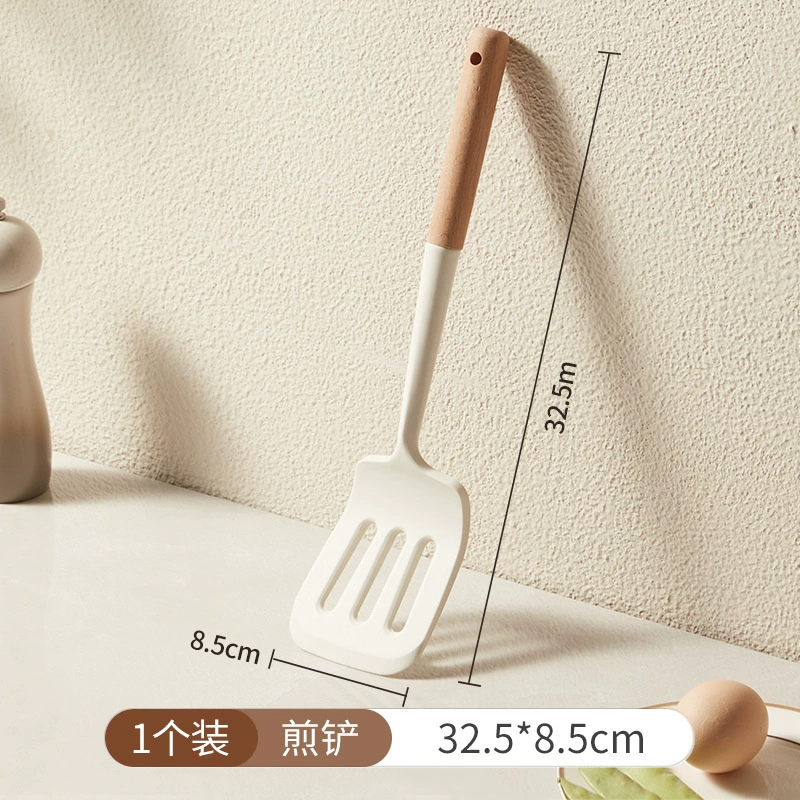 [Hen Doudou C] Посуда Silicon glue spatula sleeve sleeve суповая ложка кухонные принадлежности дерево ручка антипригарная кастрюля специальная
