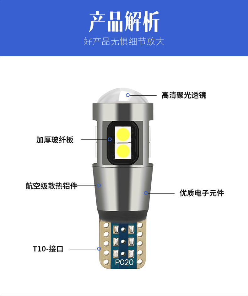 T10 3030 10SMD High Power LED Wedge Light