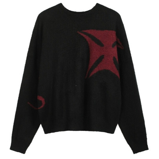 European and American Trendy Brand Rich Kid Style Cross Logo Jacquard Round Neck Versatile Sweater Pullover for Men and Women Cross-Border Wholesale European and American Trendy Brand Rich Kid Style Cross Logo Jacquard Round Neck Versatile Sweater Pullover for Men and Women Cross-Border Wholesale