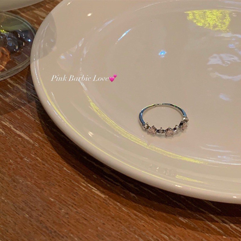 Anillo de circonita de perlas de viento ins, nicho femenino, sentido de alta gama, simple y ligero, anillo de novia de lujo, anillo de apertura de temperamento al por mayor