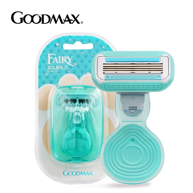 Женская бритва GOODMAX Ms Shake — компактная ручная бритва с защитной крышкой, легкий вес 38 г