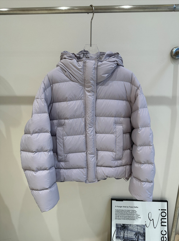 2025年秋冬新款羽绒服女短款连帽排骨韩系百搭宽松90白鸭绒外套潮|undefined