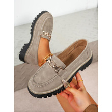 L 70147 Plus size thick sole chain loafers �����׽�������