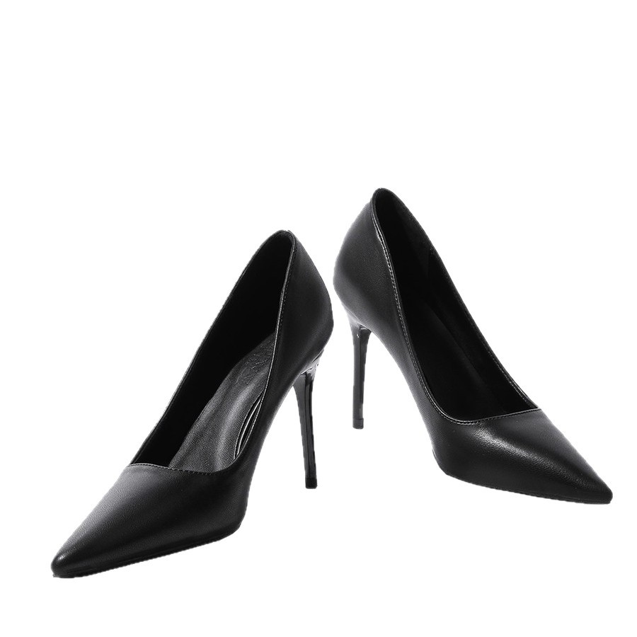 High Heels Black Stiletto Professional Comfortable Pointed Toe Elegant Commuting Flight Attendant Interview Work Women_vogvips.com