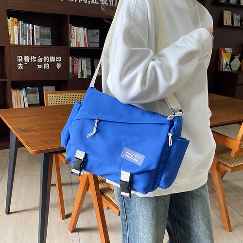 Cross-border delivery Harajuku large-capacity cross-body bag for women ins all-match student class mailman bag retro canvas bag