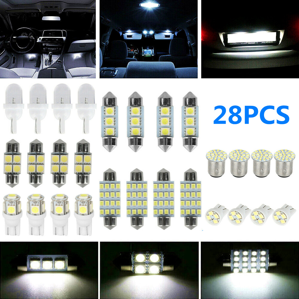 28PCS T10 lámpara de ancho de automóvil LED combinación 31MM doble punta lámpara de lectura lámpara de matrícula lámpara interior image 1