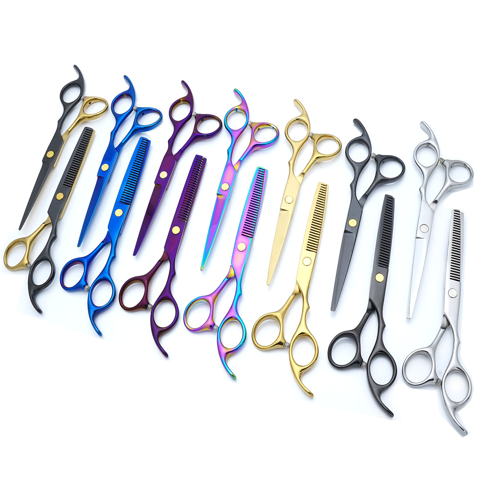 Juego de Tijeras de Peluquería Profesional de Acero Inoxidable Multifuncional para Peluquería