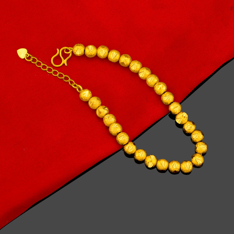 Live Daifa Brass Gold Plated Love Transfer Beads Bracelet Women Round Beads Sha Gold Transfer Beads Bracelet