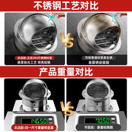 不锈钢风帽抽油烟机烟管外罩卫生间排气口出风罩外墙通风排烟网罩