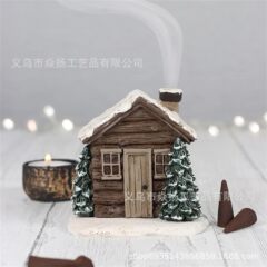 クロスボーダー新しいクリスマス装飾小道具クリスマスキャビン香炉オフィス家の装飾樹脂工芸品の装飾品
