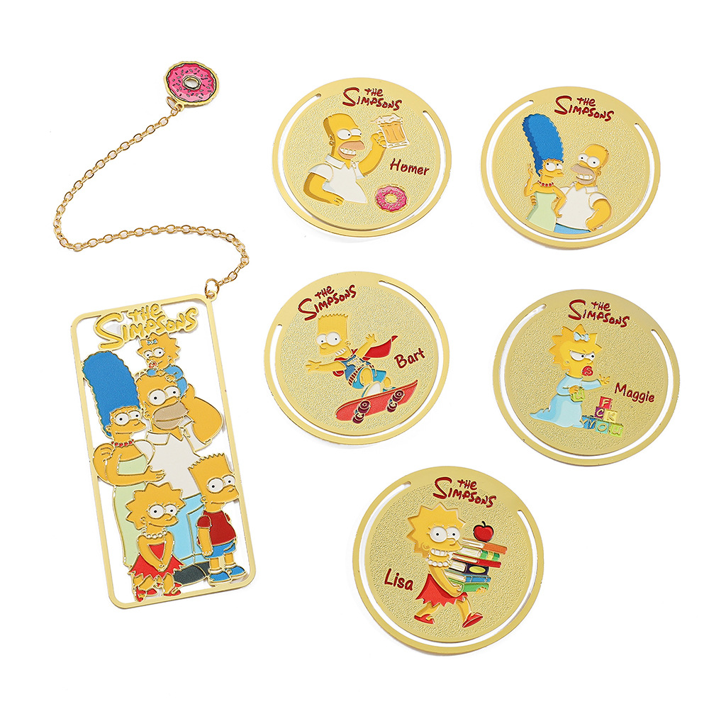 創意動漫辛普森一家人物書籤可愛文創書籤書頁夾荷馬巴特書籤批發