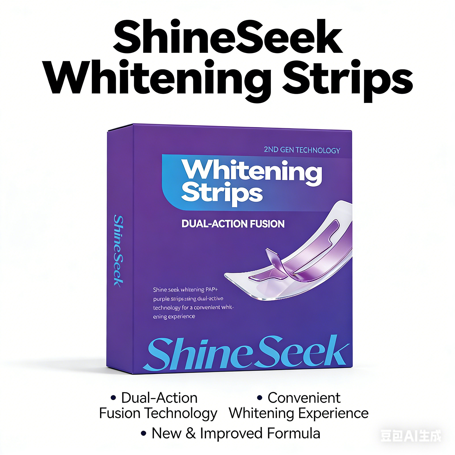 Pap+ Purple Whitening Dry Tooth Strips, Purple Dry Strips, Dual-Effect Combination for Quick Whitening in 30 Minutes