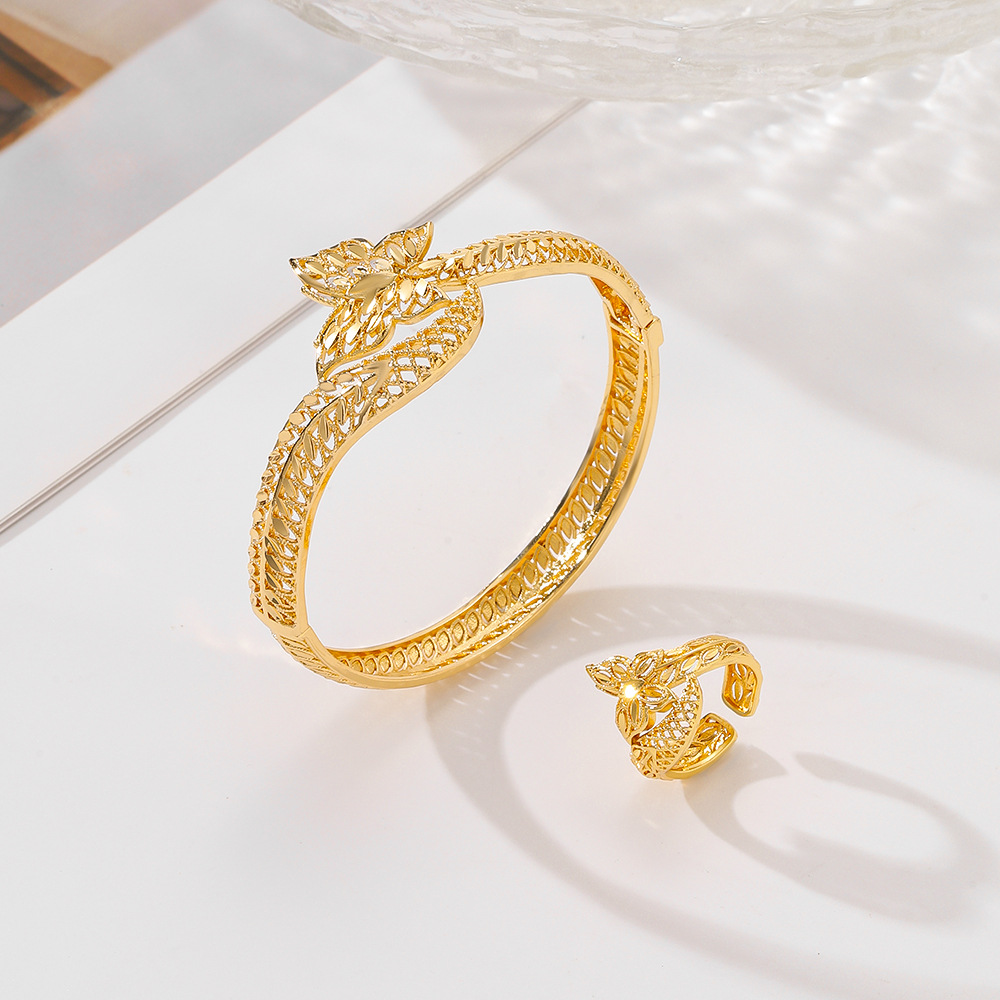 Explosiones populares selecciones transfronterizas juegos de joyería mujeres pulseras de piedra de bronce anillo de boca viva dos juegos de joyería nuevo