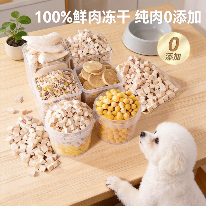 Freeze-Dried Dog Snacks, Chicken Breast Pet Dog Snacks, Ready-To-Eat Chew Treats for Small Dogs, Puppies, and Cats, Nutritious Snacks
