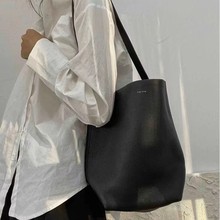 真皮水桶包the row大容量上课托特包女2025新款高级感单肩斜挎包