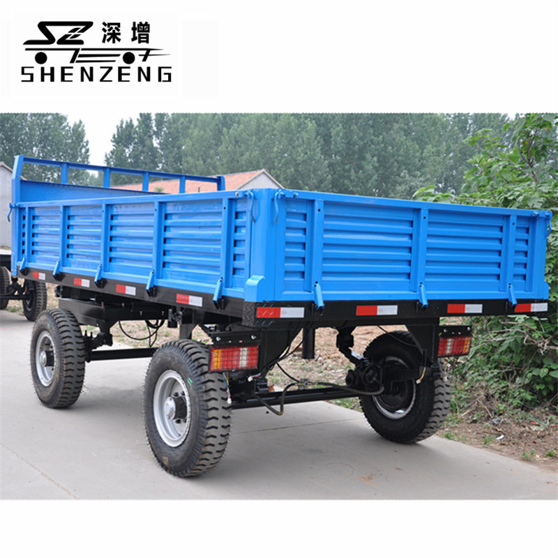 5T坚固耐用农用挂车 转盘自卸拖车 可翻斗