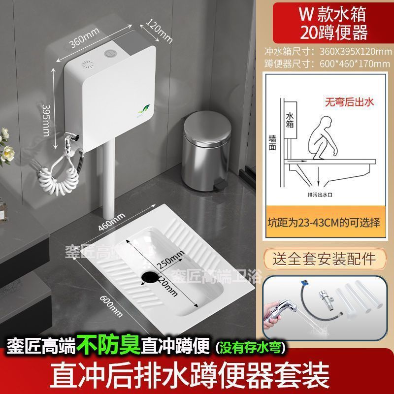 品牌蹲便器水箱卫生间后排蹲坑便池大便器蹲便器大号特大号家用|undefined