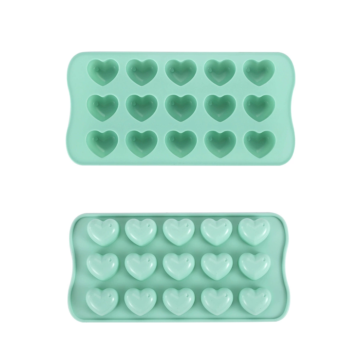 Силиконовая форма для сердец 15 ячеек, Nordic Green, многофункциональная форма для конфет, мыла, шоколада