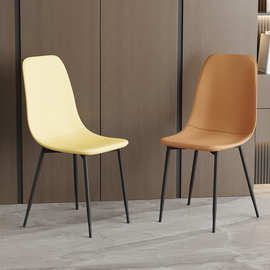 跨境现货外贸工厂直发皮革简约接待椅框架休闲椅抗压强勺椅 餐椅