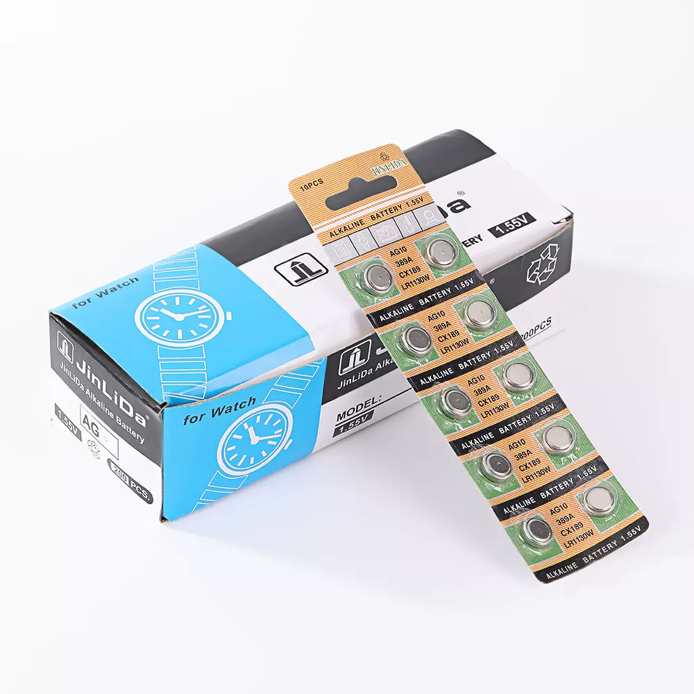 电子发光玩具LR1130/AG10锌锰纽扣电池 手表小台灯卡装电池批发