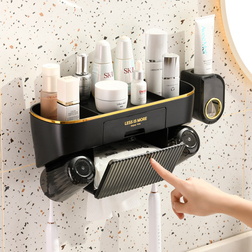 Toothbrush holder storage toothbrush holder transparent plastic toothbrushing and mouthwash cup set tooth cylinder holder toothpaste squeezer set