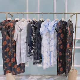 潇潇萍萍旗袍2023夏季新款优雅中老年品牌折扣女装走份一手货源