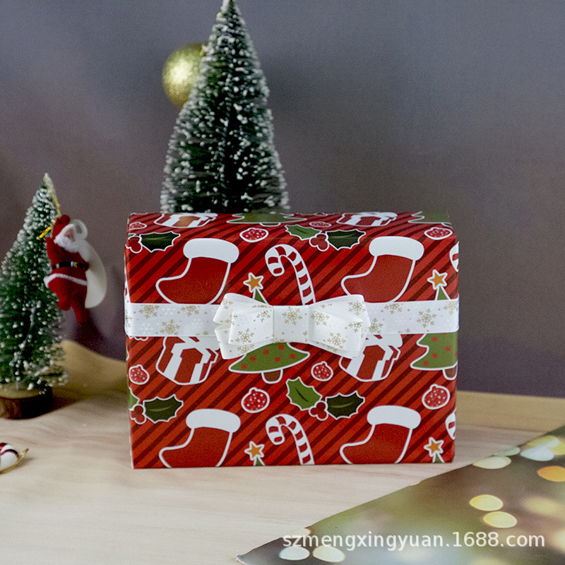 80g nueva decoración de Navidad regalo caja de regalo papel de embalaje DIY papel decorativo cubierta de libro de Corea del Sur papel de color de dibujos animados