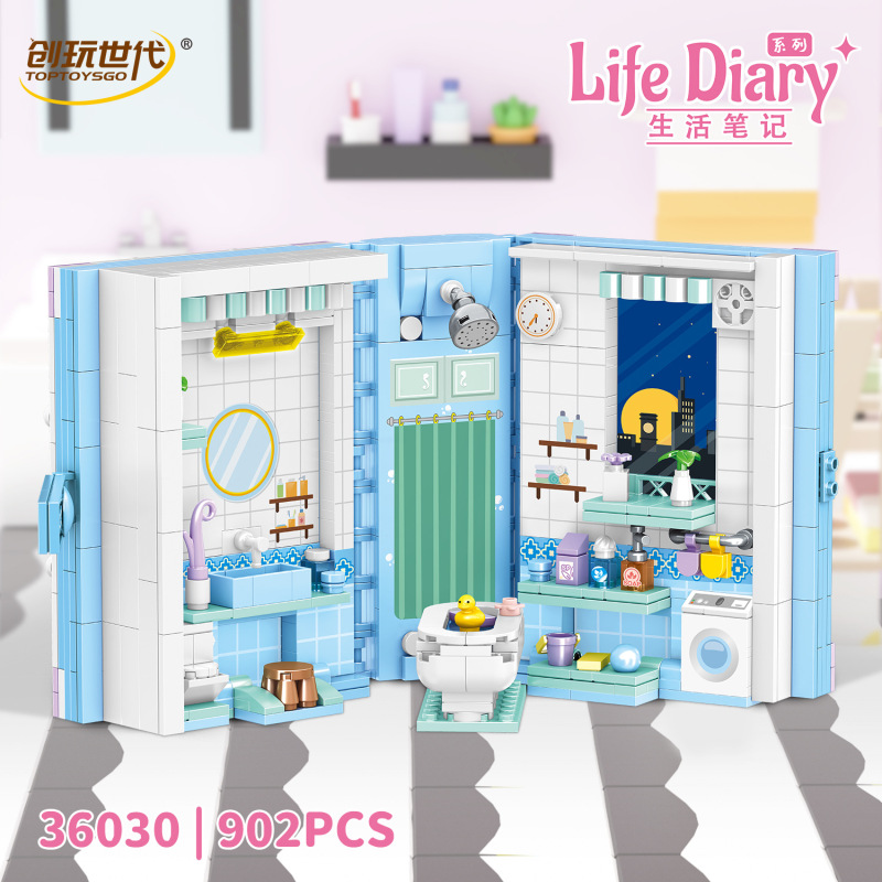 Creative Generation 36030 Building Block Book Life Notes Wonderful Bathroom Assembly Model Girls Assembly Toy Gift Creative Generation 36030 Building Block Book Life Notes Wonderful Bathroom Assembly Model Girls Assembly Toy Gift