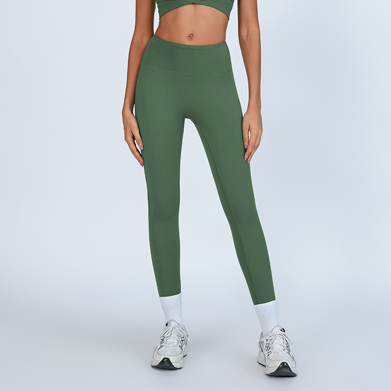 Comercio exterior básico desnudo sensación de yoga nueve pantalones sin líneas embarazosas de mel桃 hips pantalones deportivos para correr pantalones deportivos de secado rápido para mujeres image 4