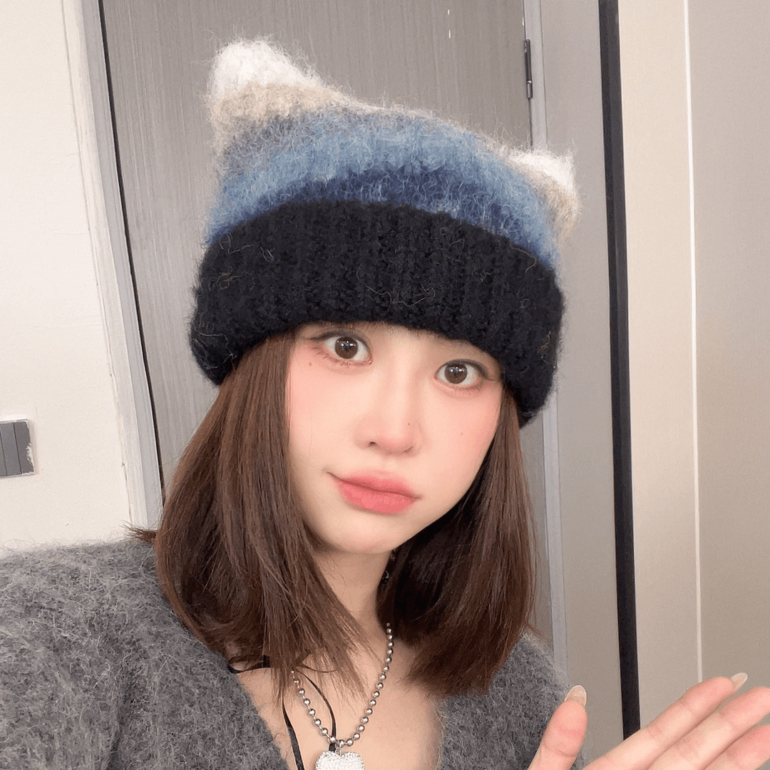 Velvet woven demi-season keep warm knitted hat