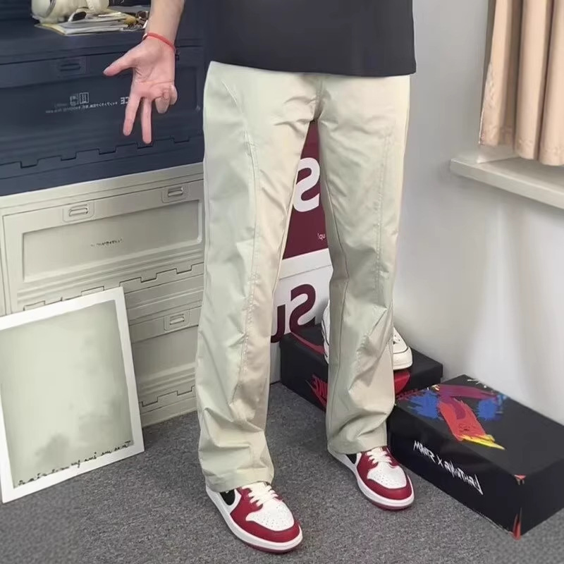 American Retro Logging-Style Trousers for Men, Suitable for All Seasons, Trendy Brand, Loose Design, High-End Feel, Casual Straight-Leg Pants