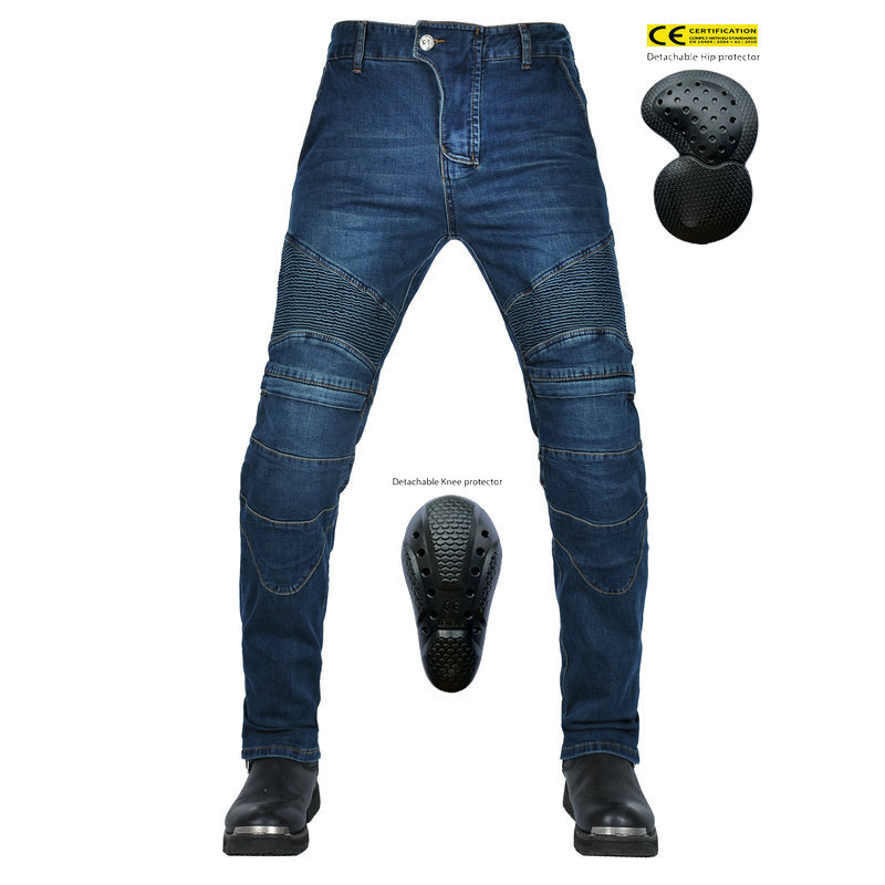 Loong biker motocicleta jeans retro casual motocicleta pantalones estiramiento hombres y mujeres pantalones de montar a prueba de caídas