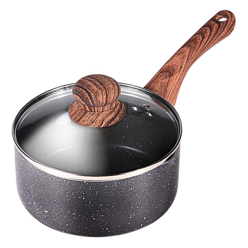 Suministro directo de fábrica hogar sartén antiadherente fideos instantáneos olla maifan piedra recubierta olla de leche doble cocina de inducción inferior disponible