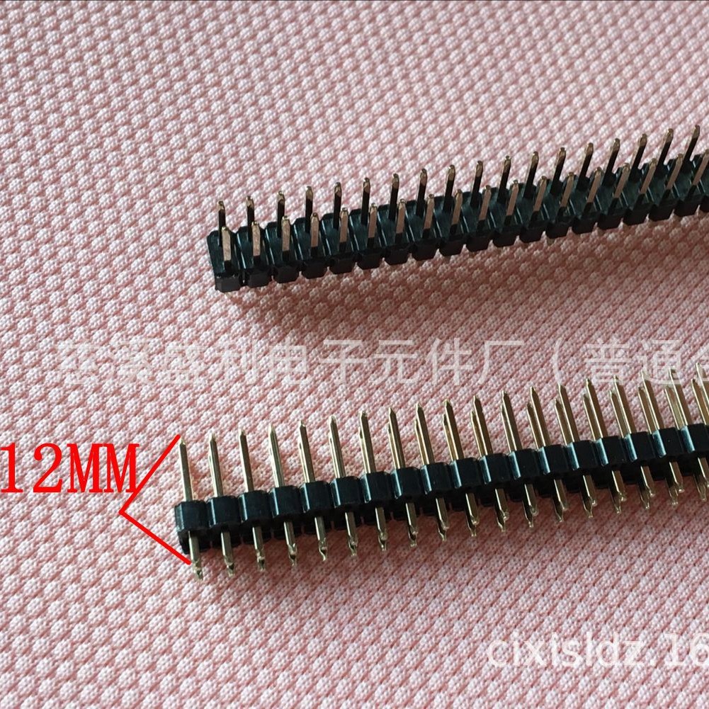 现货 2.54间距 针总长12MM 2*40P双排直针 镀金 0.8U