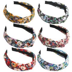 Sweet flowers hair ribbon, hair clip, simple and versatile girl's large intestine ring headband, Japanese and Korean hair accessories, 2024 spring new
