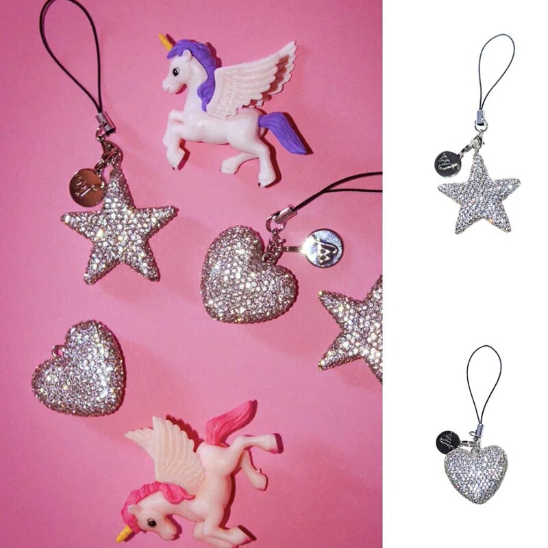 Sparkling Rhinestone Star Heart Y2K Phone Chain Phone Charm Iphone17/16/15/14/13 Pendant