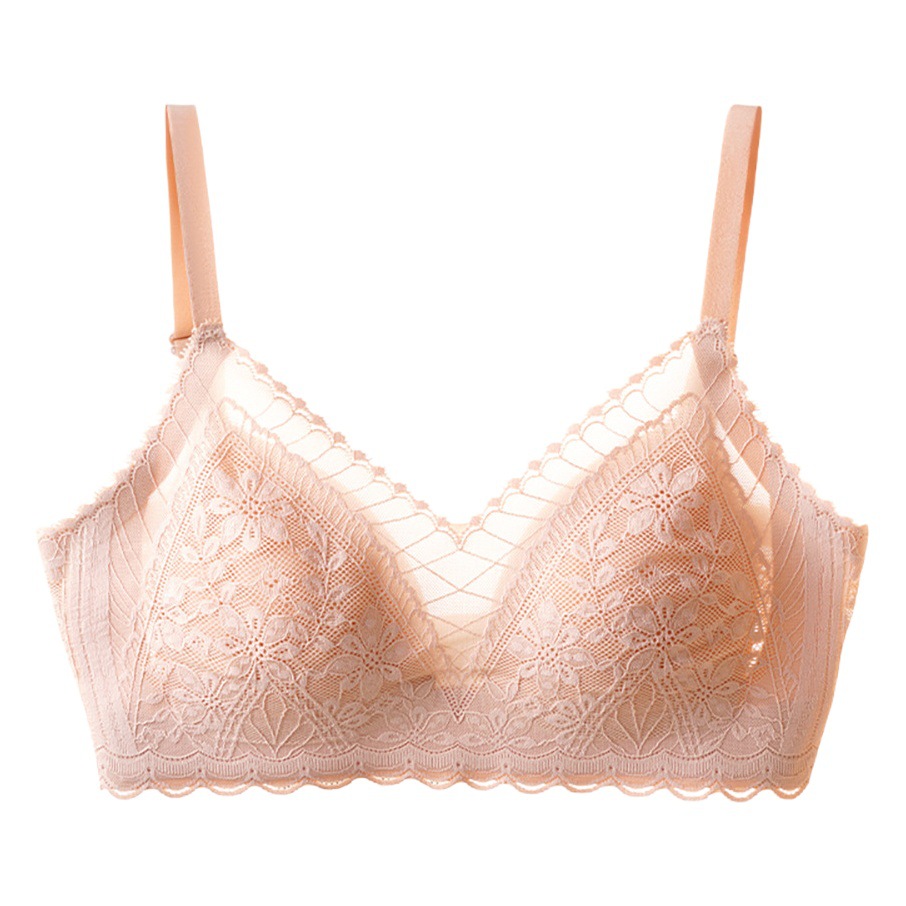 Seamless Wireless ajuste sin costuras cómodo sujetador de la ropa interior de la muchacha de las mujeres delgadas de encaje Chaleco de estilo superior de apoyo