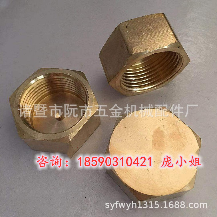 美标铜接头 NPT1寸内丝堵头 美标铜堵头 六角内牙堵头