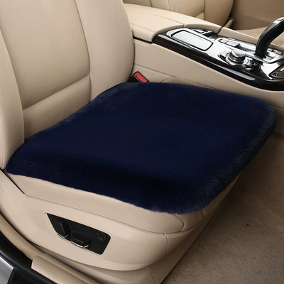 Wool pad Single-Piece Seat Car Seat Cushion - upgraded-four-layer-thickening-sapphire-blue-single-seat