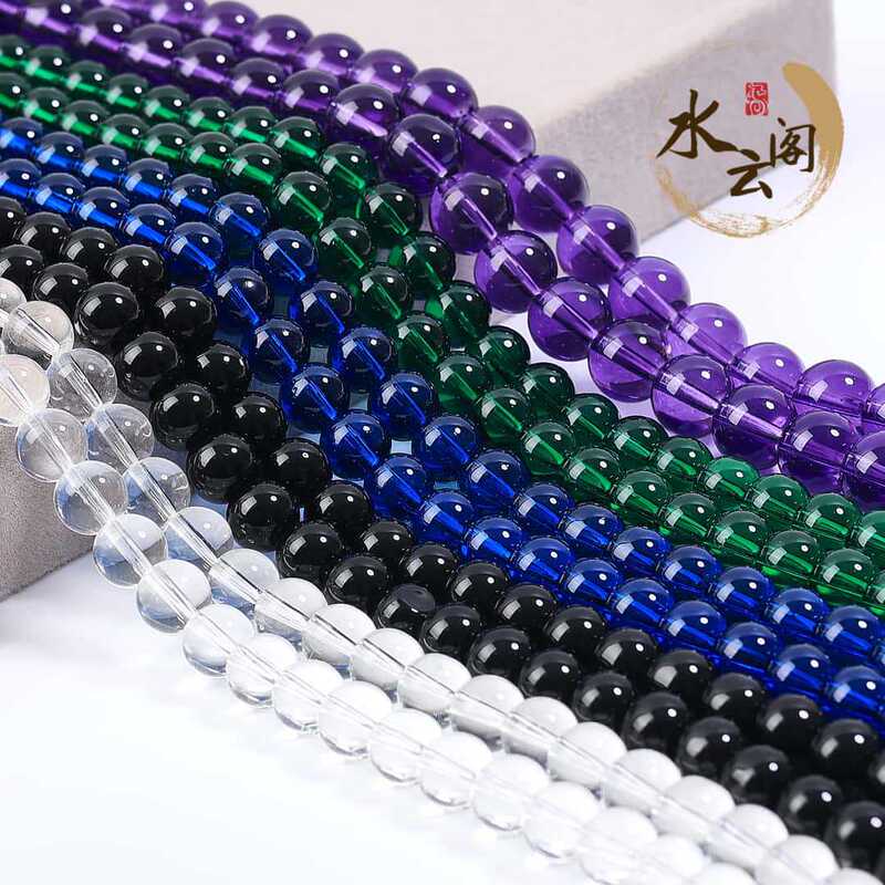 High-Transparency Glass Crystal Loose Beads Round Beads Multi-Color Optional Women's Bracelet Spacer Beads DIY Jewelry Accessories Wholesale