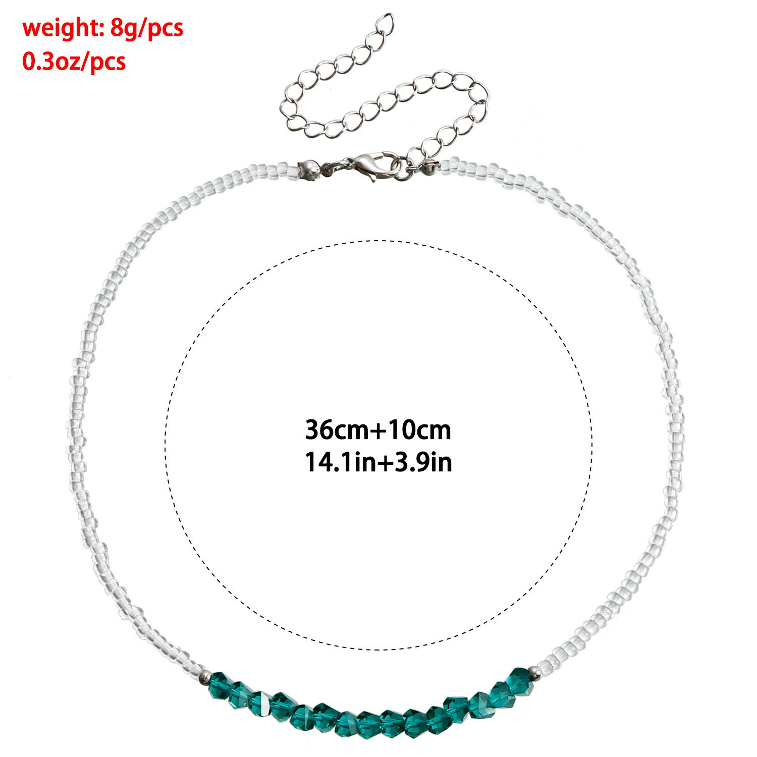 Casual Simple Style Geometric Artificial Crystal Seed Bead Beaded Plating Women's Necklace display picture 2
