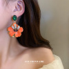 Silver needle, fashionable advanced earrings, flowered, European style, high-quality style, light luxury style