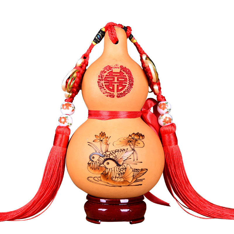 WBZ7 Chinese Wedding Cupid Gourd for Mutual Cup Drinking, Wedding Celebration Supplies and Props, Han-style Natural Gourd Wine Cups