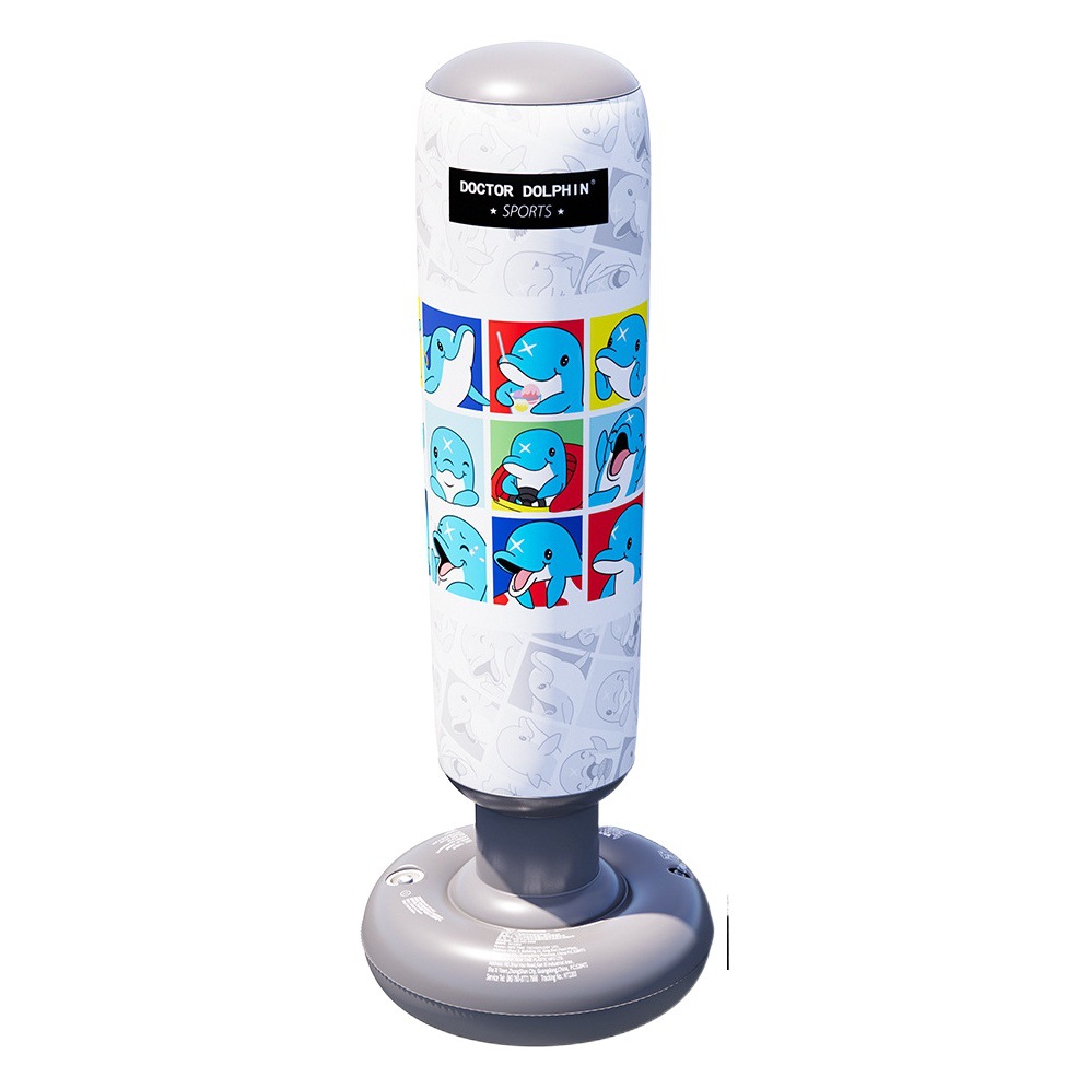 Doctor Dolphin | Vaso inflable para niños 120cm columna de boxeo para niños columna de boxeo inflable Vaso de boxeo rojo