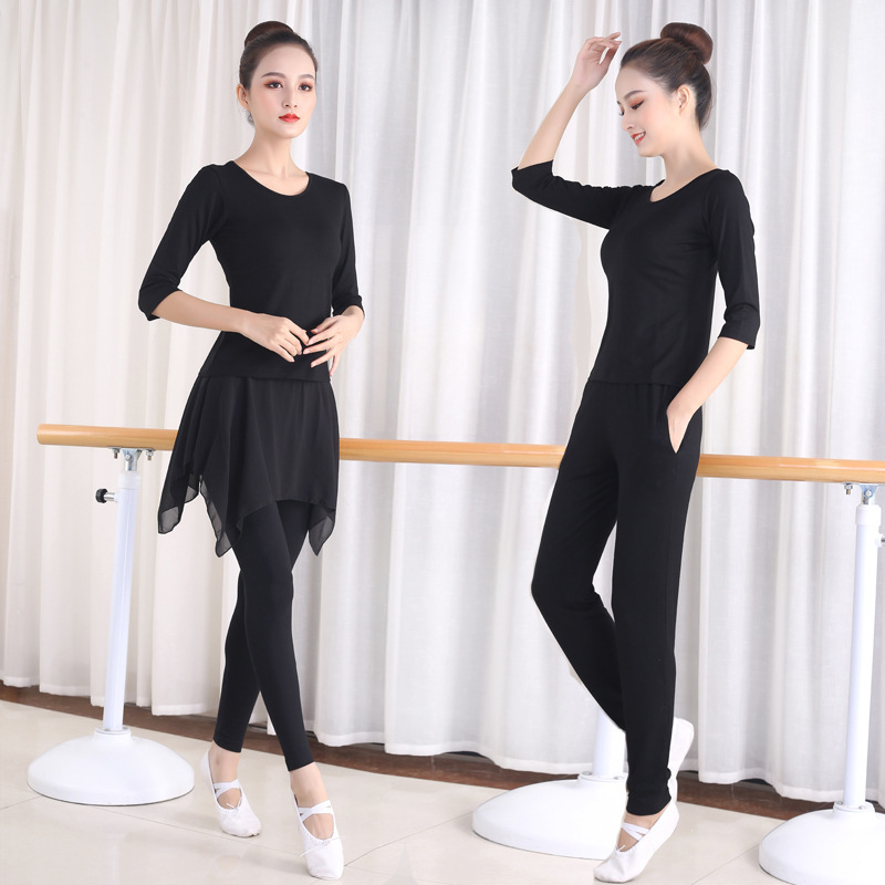 Dance Has Modern Dance Practice Clothes for Women, Classical Dance Tops, Modal Body Training Clothes Suits for Adult Women