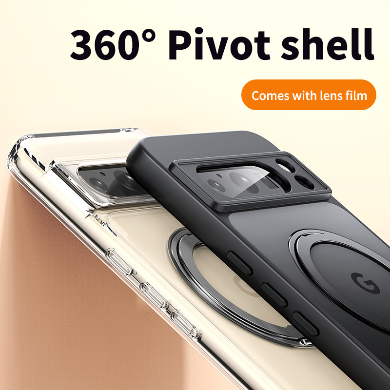 Suitable for Google Pixel11Pro Mobile Phone Case, Skin-Feel Magnetic Suction 360-Degree Rotating Stand, Google 10A Protective Case Suitable for Google Pixel11Pro Mobile Phone Case, Skin-Feel Magnetic Suction 360-Degree Rotating Stand, Google 10A Protective Case